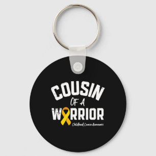 Cousin Of A Warrior Childhood Cancer Awareness Gif Key Ring