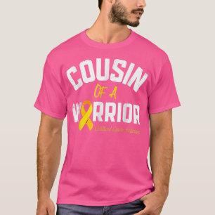Cousin Of A Warrior Childhood Cancer Awareness Rib T-Shirt