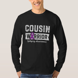 Cousin of a Warrior Epilepsy Cousin Purple Ribbon  T-Shirt