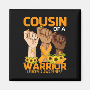 Cousin Of A Warrior Leukaemia Awareness Sunflower  Magnet