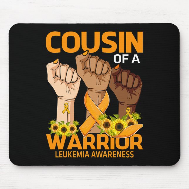 Cousin Of A Warrior Leukaemia Awareness Sunflower  Mouse Pad (Front)