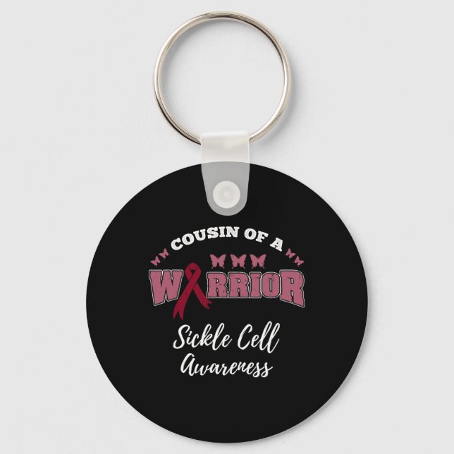 Cousin Of A Warrior Sickle Cell Awareness 1 Key Ring (Front)