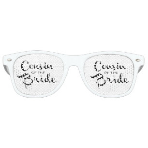 Cousin of Bride Black on White Retro Sunglasses
