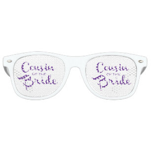 Cousin of Bride Purple on White Retro Sunglasses