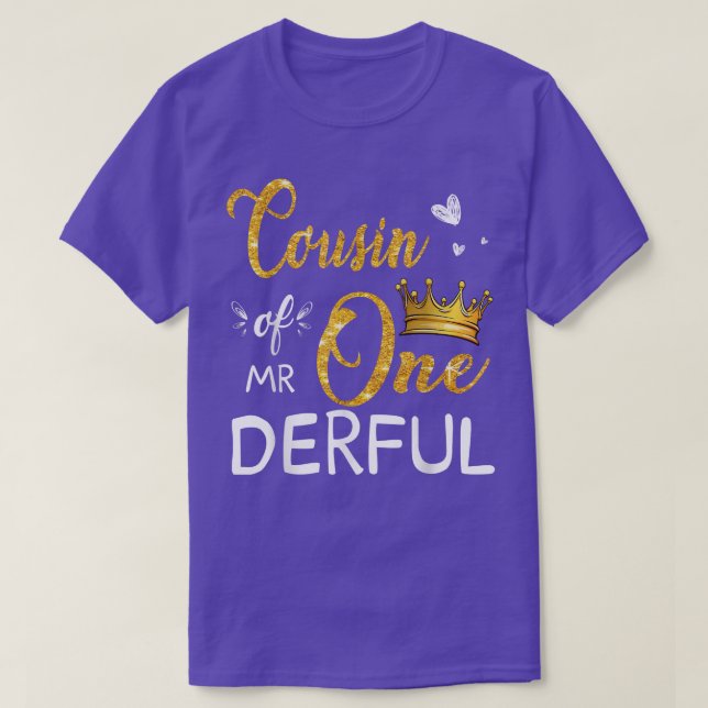 Cousin Of Mr Onederful 1st Birthday First One-Derf T-Shirt (Design Front)