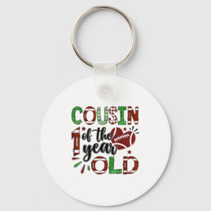 Cousin Of The 1 Year Old Football 1st Birthday Boy Key Ring