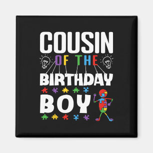 Cousin Of The Birthday Boy Autism Awareness Puzzle Magnet