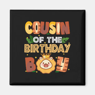 Cousin Of The Birthday Boy Lion Family Party Decor Magnet