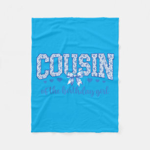 Cousin Of The Birthday Girl Blue Chinoiserie Fleece Blanket