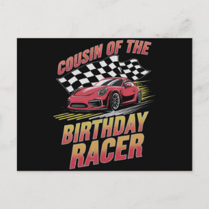 Cousin Of The Birthday Racer Racing Family Party Postcard