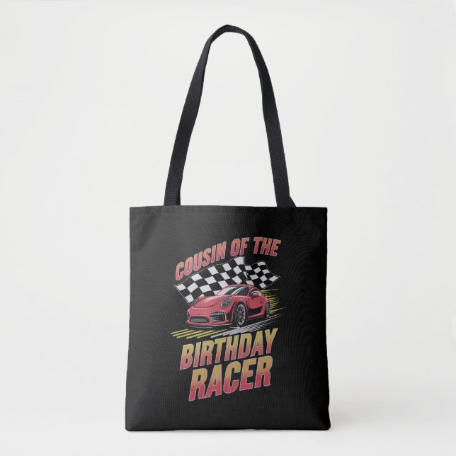 Cousin Of The Birthday Racer Racing Family Party  Tote Bag (Front)