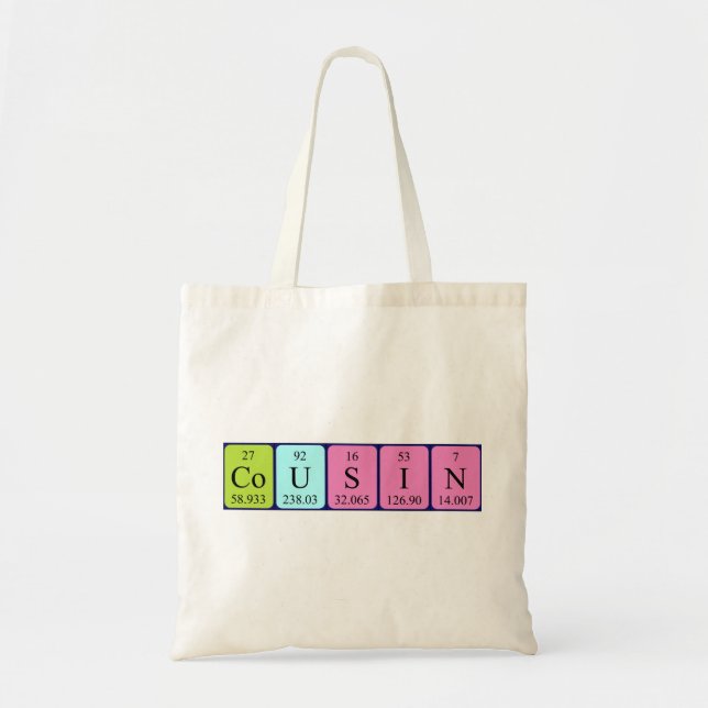 Cousin periodic table name tote bag (Front)