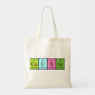 Cousin periodic table name tote bag
