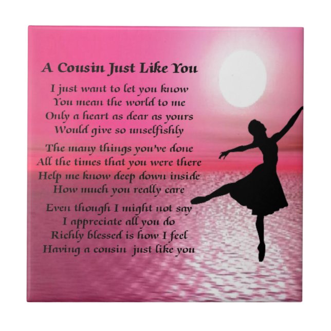Cousin Poem - Ballerina Tile (Front)