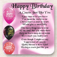 Cousin poem - pink - Happy Birthday