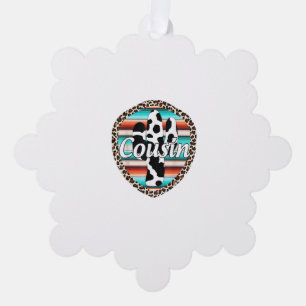 Cousin Serape Cactus Dessert Western Relashionship Tree Decoration Card