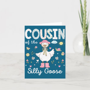 Cousin Silly Goose 1st Birthday Illustration Card