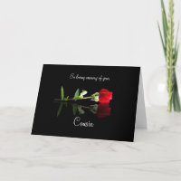 Cousin Sympathy Condolences Single Rose