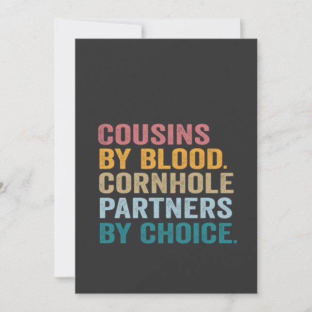 Cousins By Blood Cornhole Partners By Choice Funny Invitation (Front)