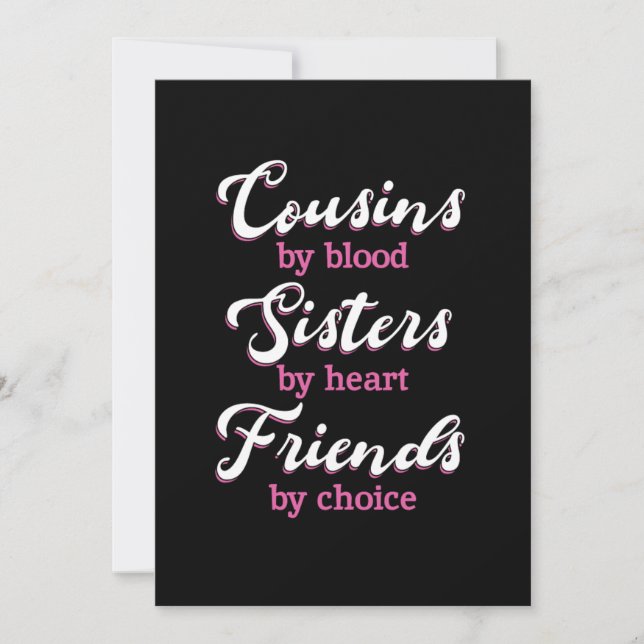 Cousins By Blood Friends Sister Brother Family Gif Invitation (Front)