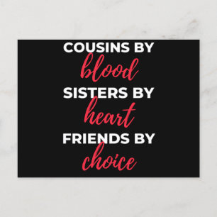 Cousins By Blood Sisters By Heart Holiday Postcard