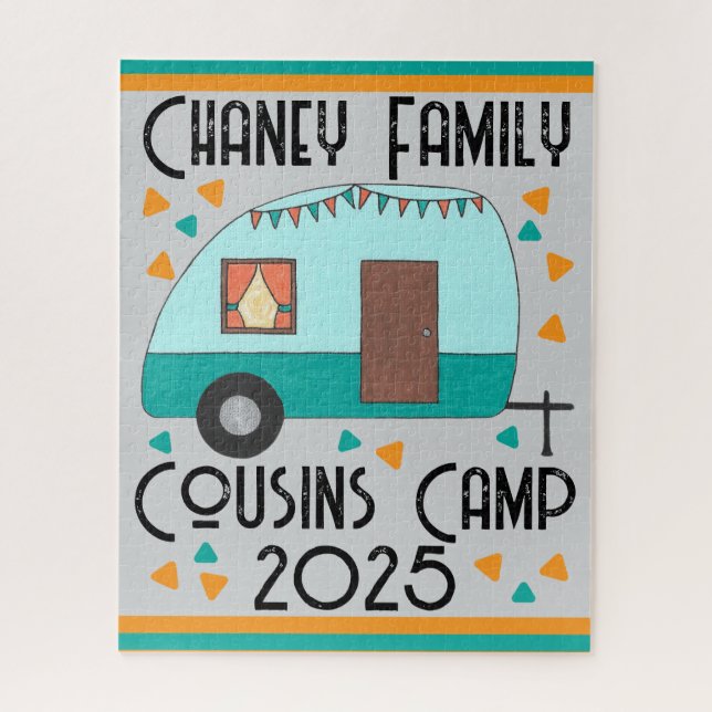 Cousins Camp Retro Camper Jigsaw Puzzle (Vertical)