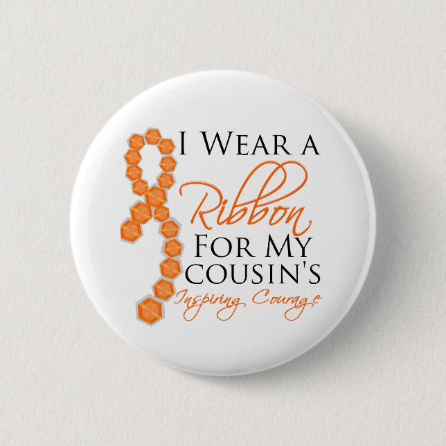 Cousin's Inspiring Courage - Leukemia 6 Cm Round Badge (Front)