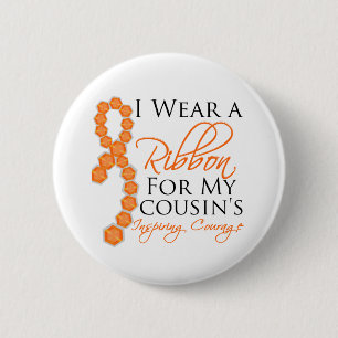 Cousin's Inspiring Courage - Leukemia 6 Cm Round Badge