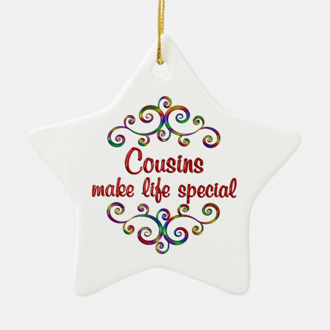 Cousins Make Life Special Ceramic Tree Decoration (Front)