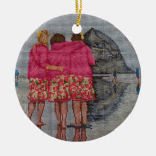Cousins Needlepoint Ceramic Tree Decoration