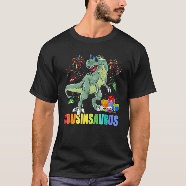 Cousinsaurus Birthday Rex Dinosaur Cousin Saurus T-Shirt (Front)