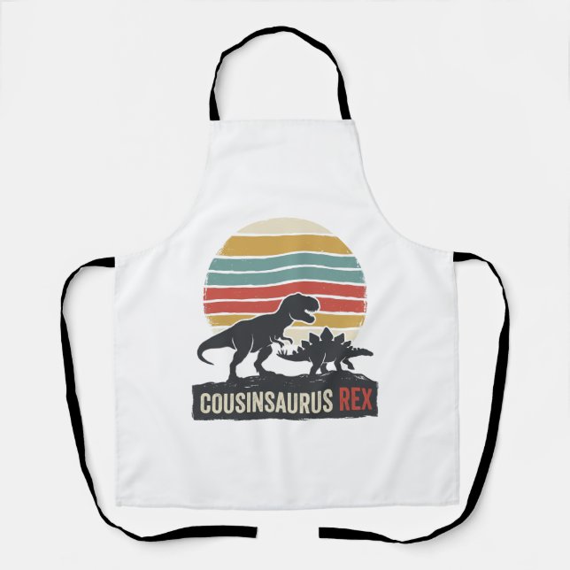Cousinsaurus Rex Funny Dinosaur Vintage Shirt Desi Apron (Front)