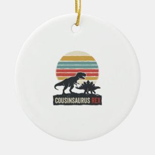 Cousinsaurus Rex Funny Dinosaur Vintage Shirt Desi Ceramic Tree Decoration
