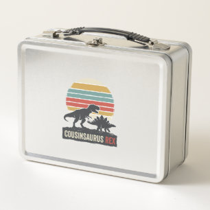 Cousinsaurus Rex Funny Dinosaur Vintage Shirt Desi Metal Lunch Box