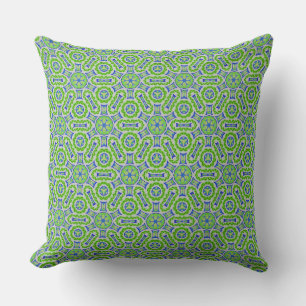 Coussin carré Jimette Design turquoise et vert Cushion