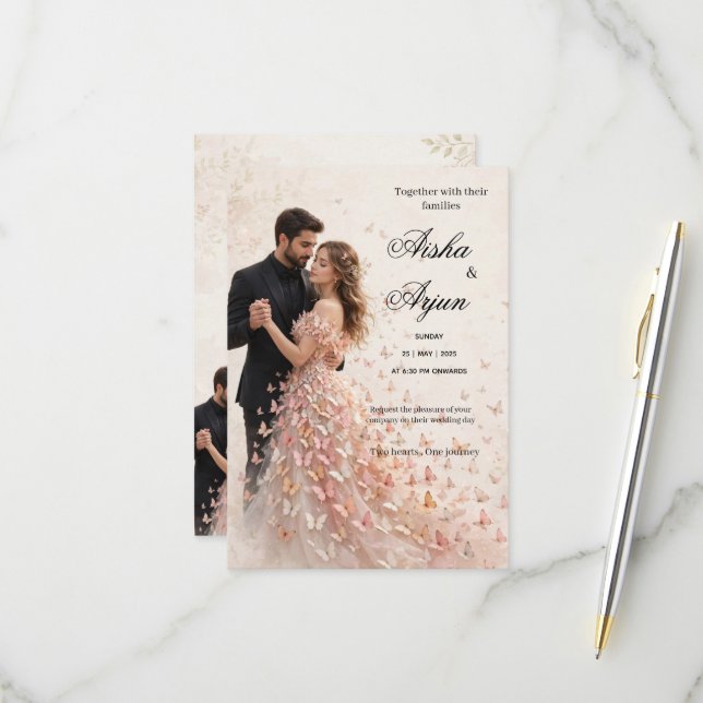 Coustom wedding invitation card  (Front/Back In Situ)