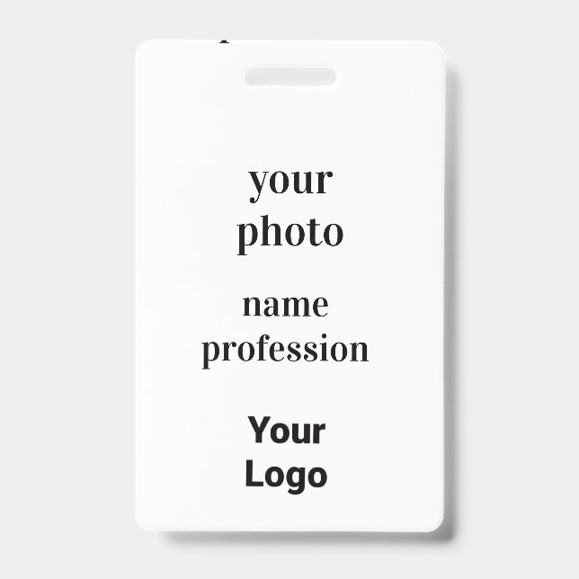 coutom employee photo,bar code,logo,name badge ID badge (Front)