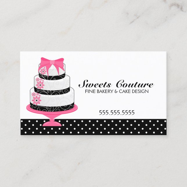 Couture Cakes Bakery Custom Business Card (Front)