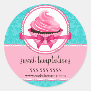 Couture Cupcake Bakery Box Seals