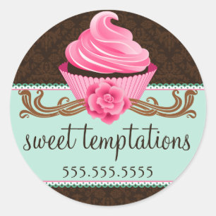 Couture Cupcake Bakery Box Seals