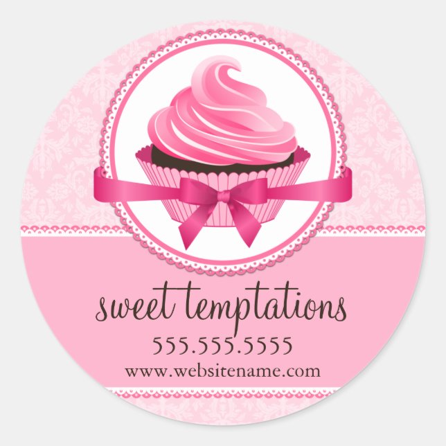 Couture Cupcake Bakery Box Seals (Front)