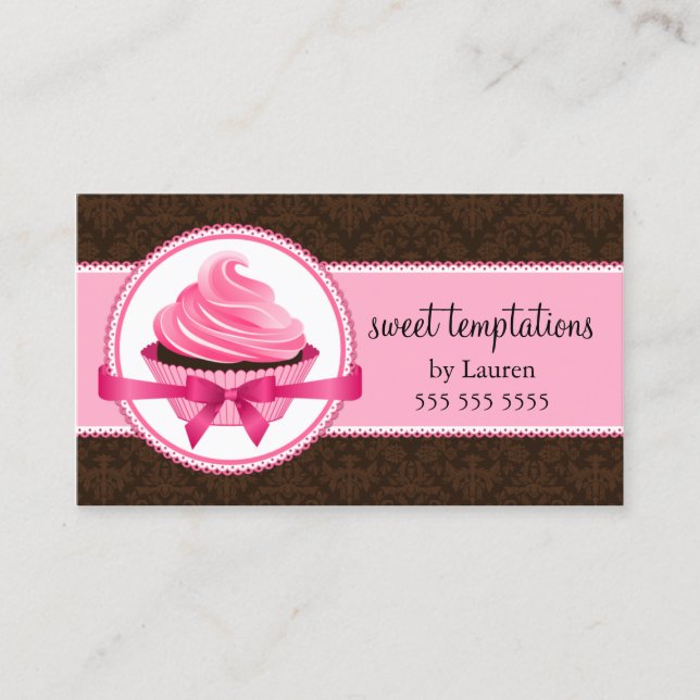 Couture Cupcake Bakery Business Card (Front)