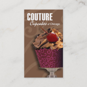 "Couture Cupcakes!" - Fancy Desserts, Pastries Business Card