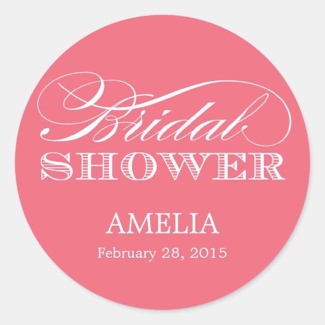 Couture Elegance Bridal Shower Sticker (Front)