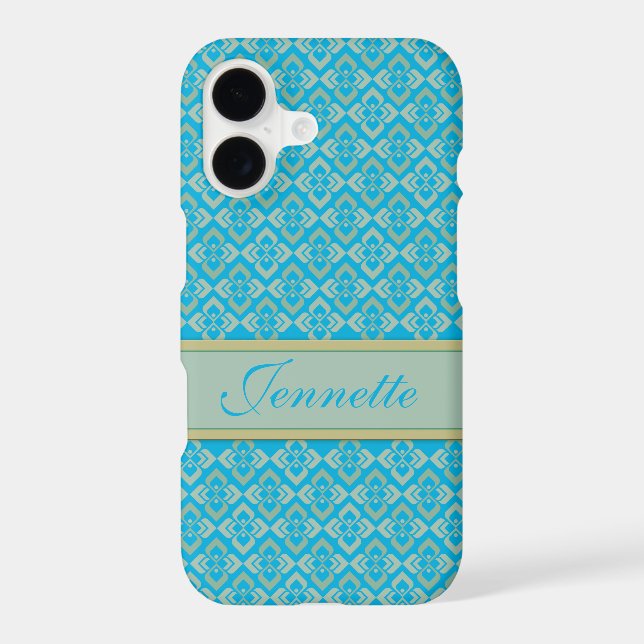 Couture inspired name blue iphone case (Back)