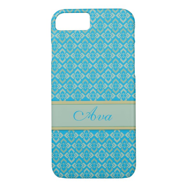 Couture inspired name blue iphone case (Back)