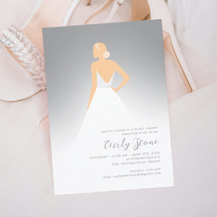 Couture Wedding Dress Bridal Shower Invitation