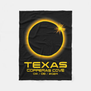 Cove Texas Tx Total Solar Eclipse 2024 Fleece Blanket
