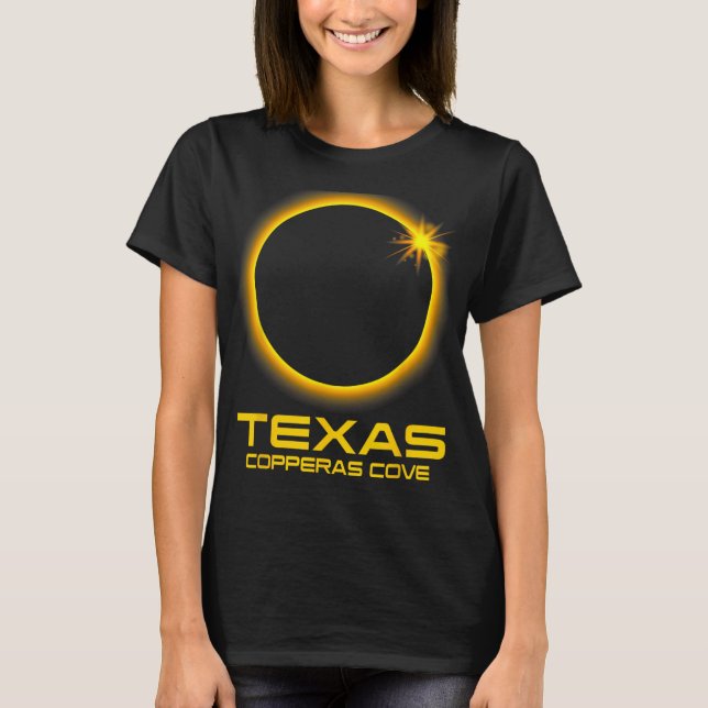 Cove Texas Tx Total Solar Eclipse 2024  T-Shirt (Front)