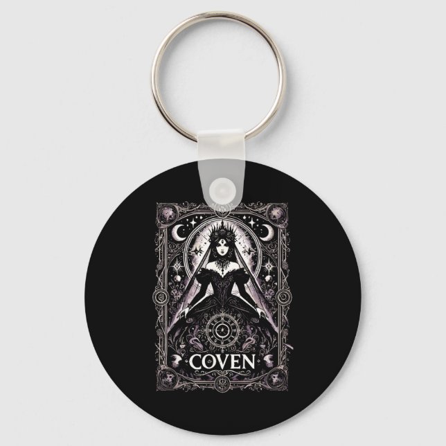 Coven gothic witch bachelorette party pagan wiccan key ring (Front)